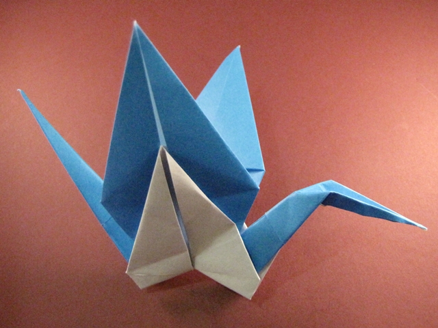 Model: Flapping Bird Wearing a Crane Costume -- Category: Variations on Traditional<br/>© Wensdy Whitehead. Distribute freely with credits required.