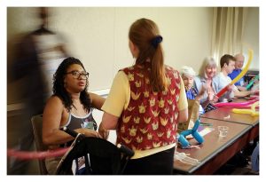 Teaching balloon folds - Photo by John Sutton